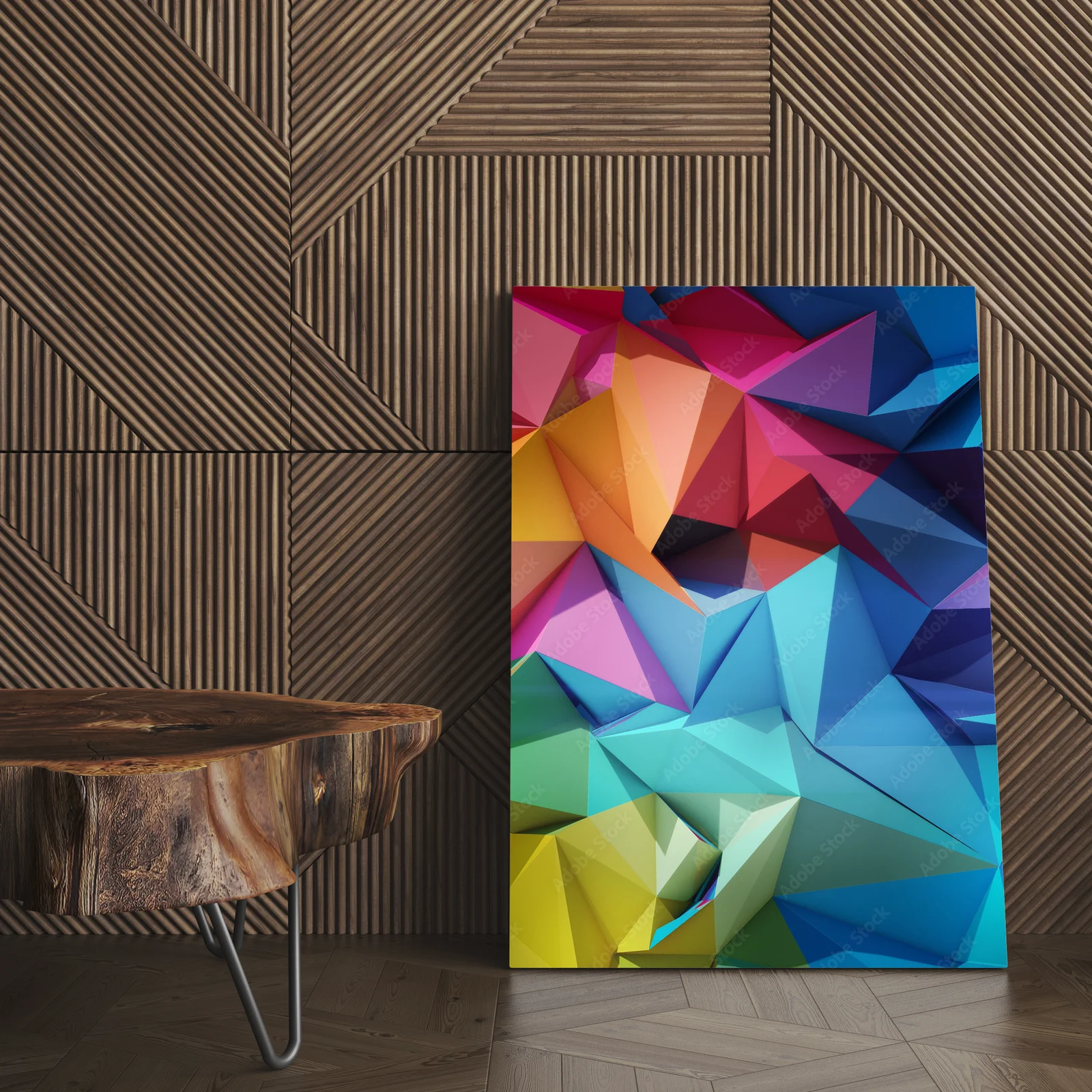 Geometryczna harmonia w odcieniach leśnej zieleni