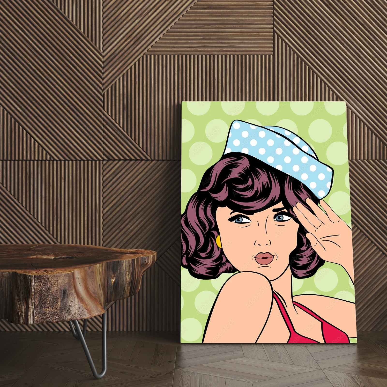 Retro kobieta w kolorowym stylu pop art