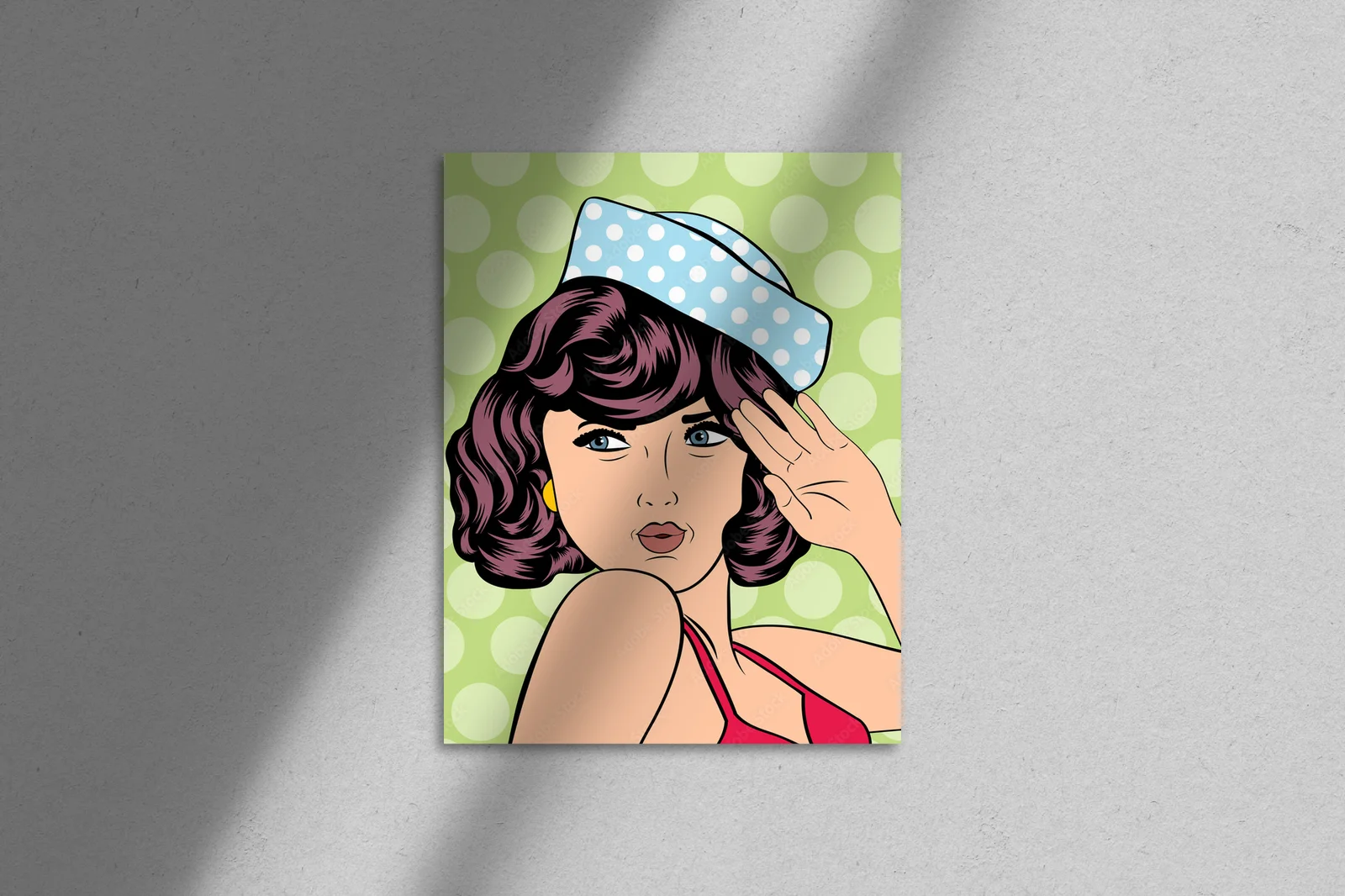 Retro kobieta w kolorowym stylu pop art