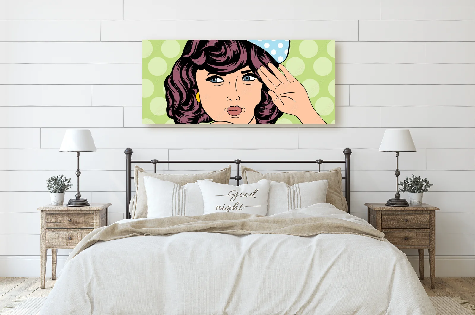 Retro kobieta w kolorowym stylu pop art