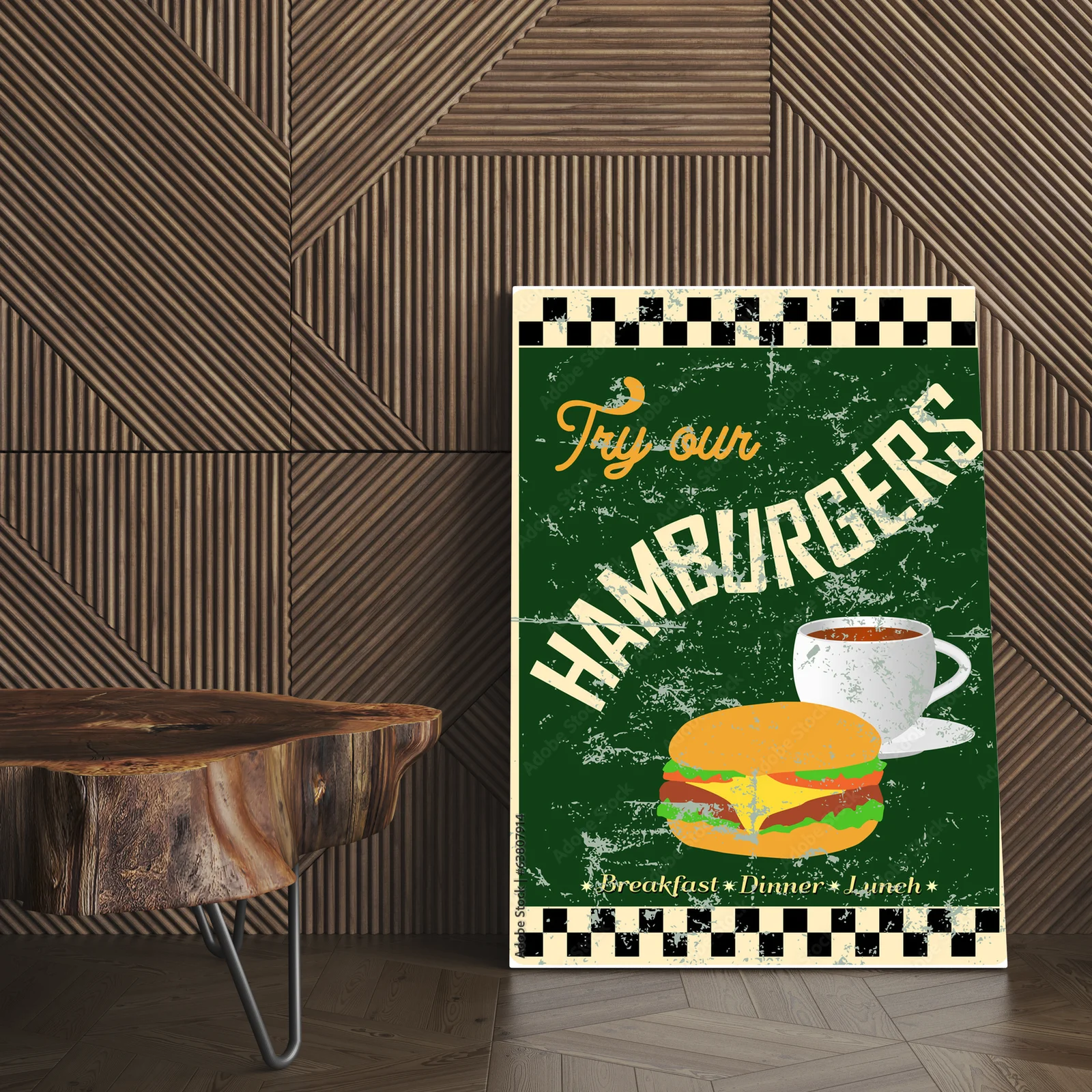 Nostalgiczne znaki z retro hamburgerowego baru
