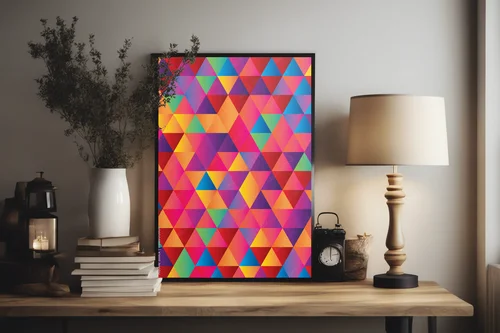 Geometryczne kształty w intensywnych barwach