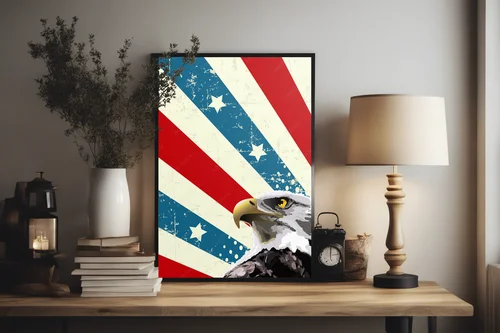 Duma Ameryki: kolorowy bald eagle w akwarelowej odsłonie