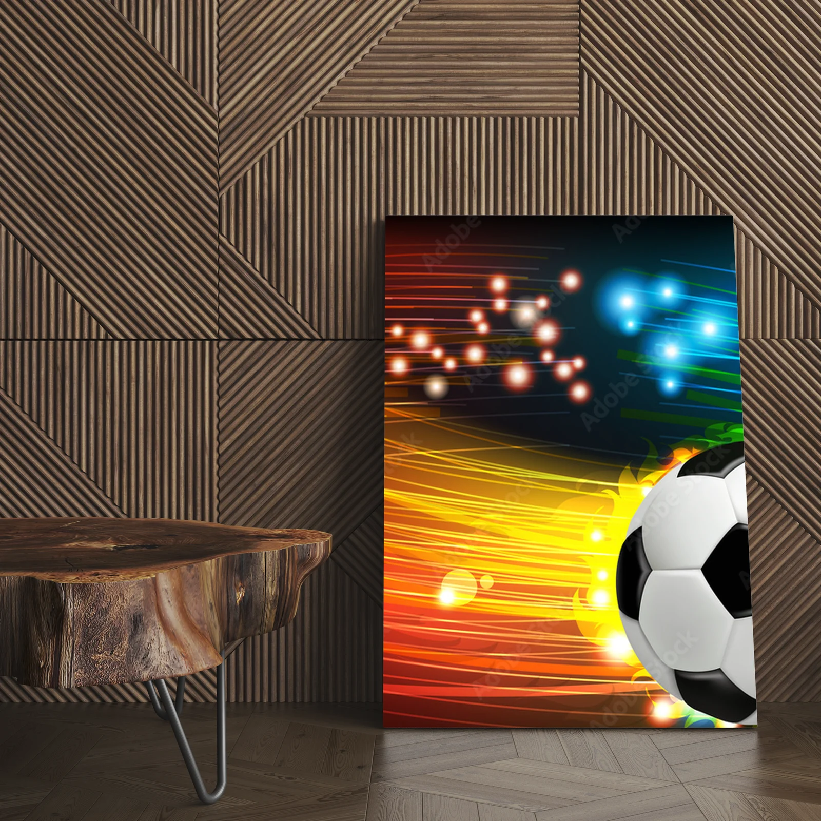 Lśniący futbolowy świat w intensywnych odcieniach