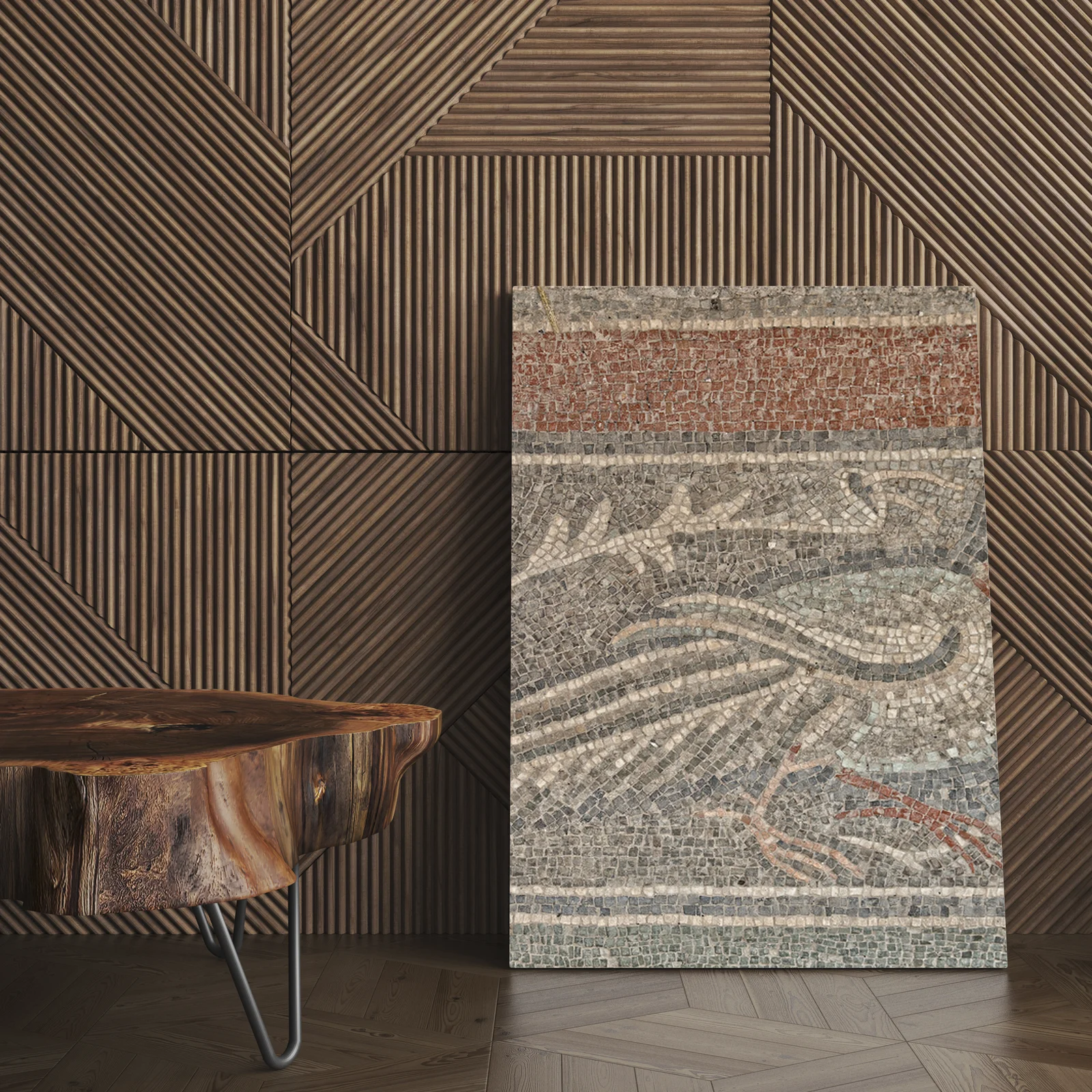 Rzymska mozaika – elegancja w szaro-brownych tonach
