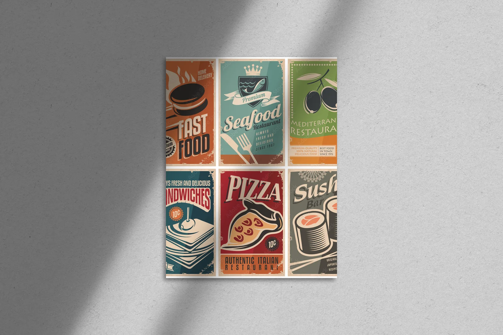 Vintage magia w kolorowych plakatach gastronomicznych