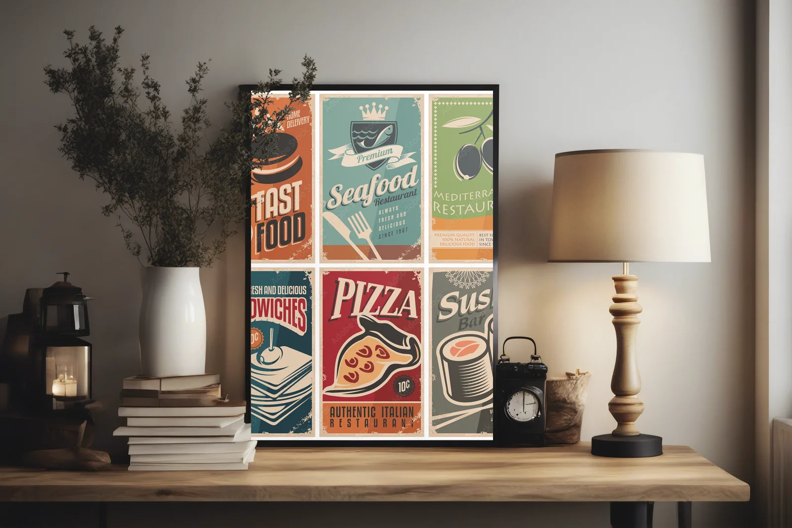 Vintage magia w kolorowych plakatach gastronomicznych