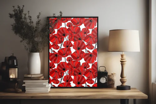 Wiosenne poppy w subtelnych odcieniach czerwieni