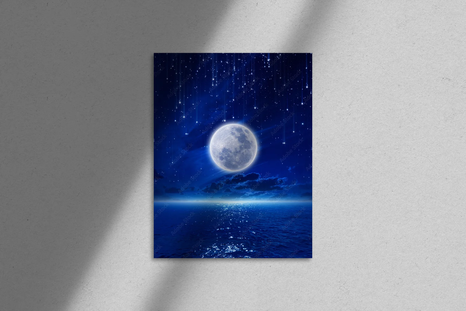 Magiczny pejzaż nocny pod pełnią księżyca