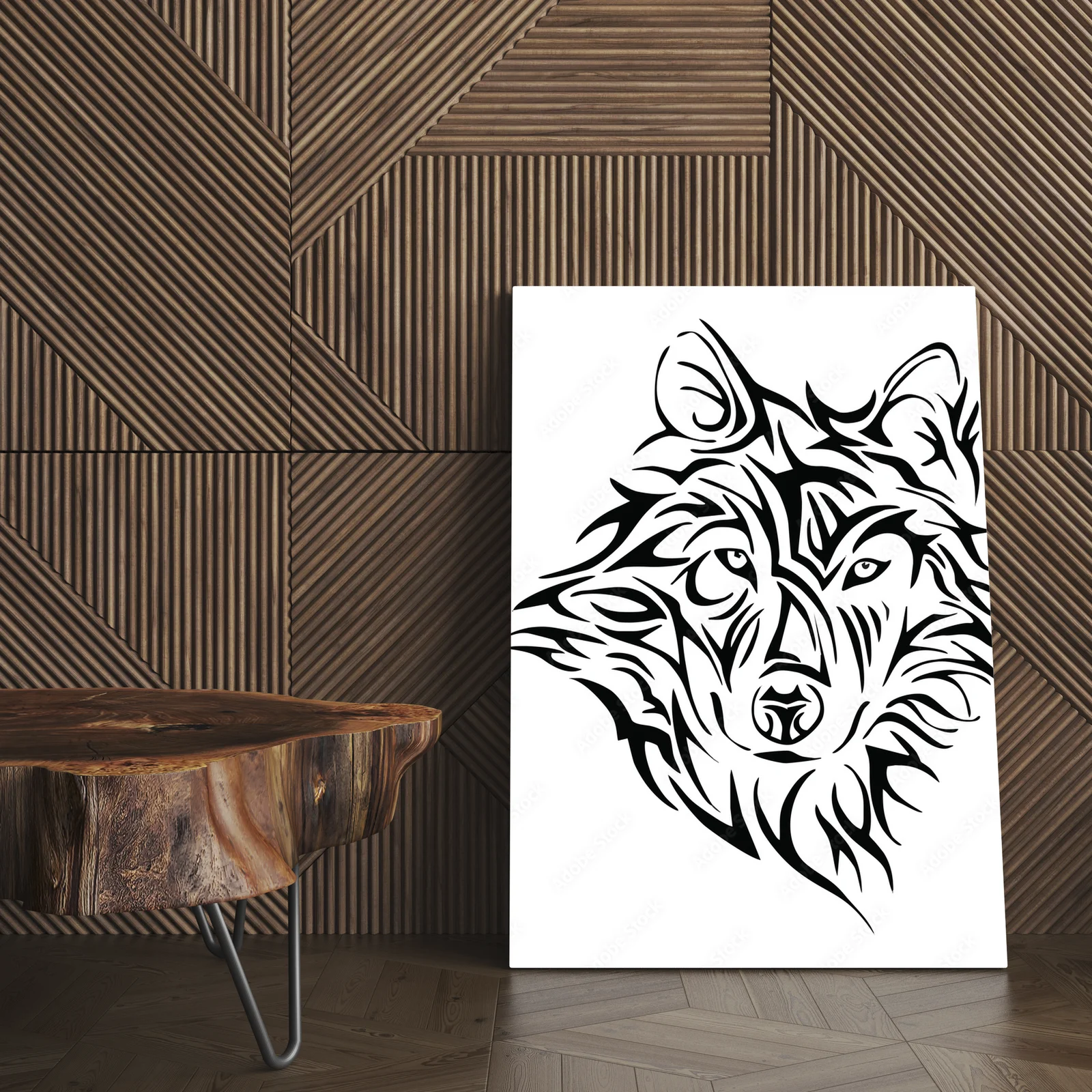 Fierce Wolf Emblem in Striking Black and White