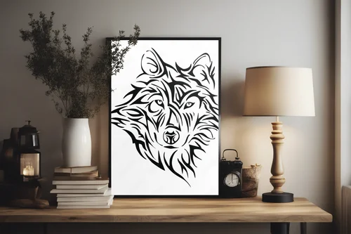 Fierce Wolf Emblem in Striking Black and White