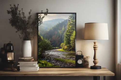 Tranquil River Among Majestic Mountains