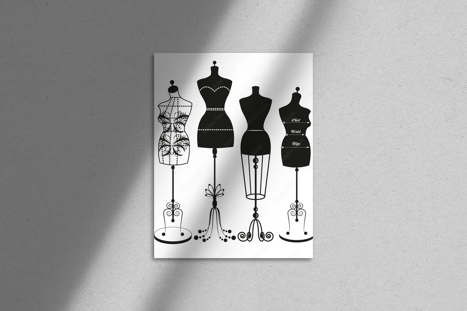 Retro manekin krawiecki w eleganckiej bieli