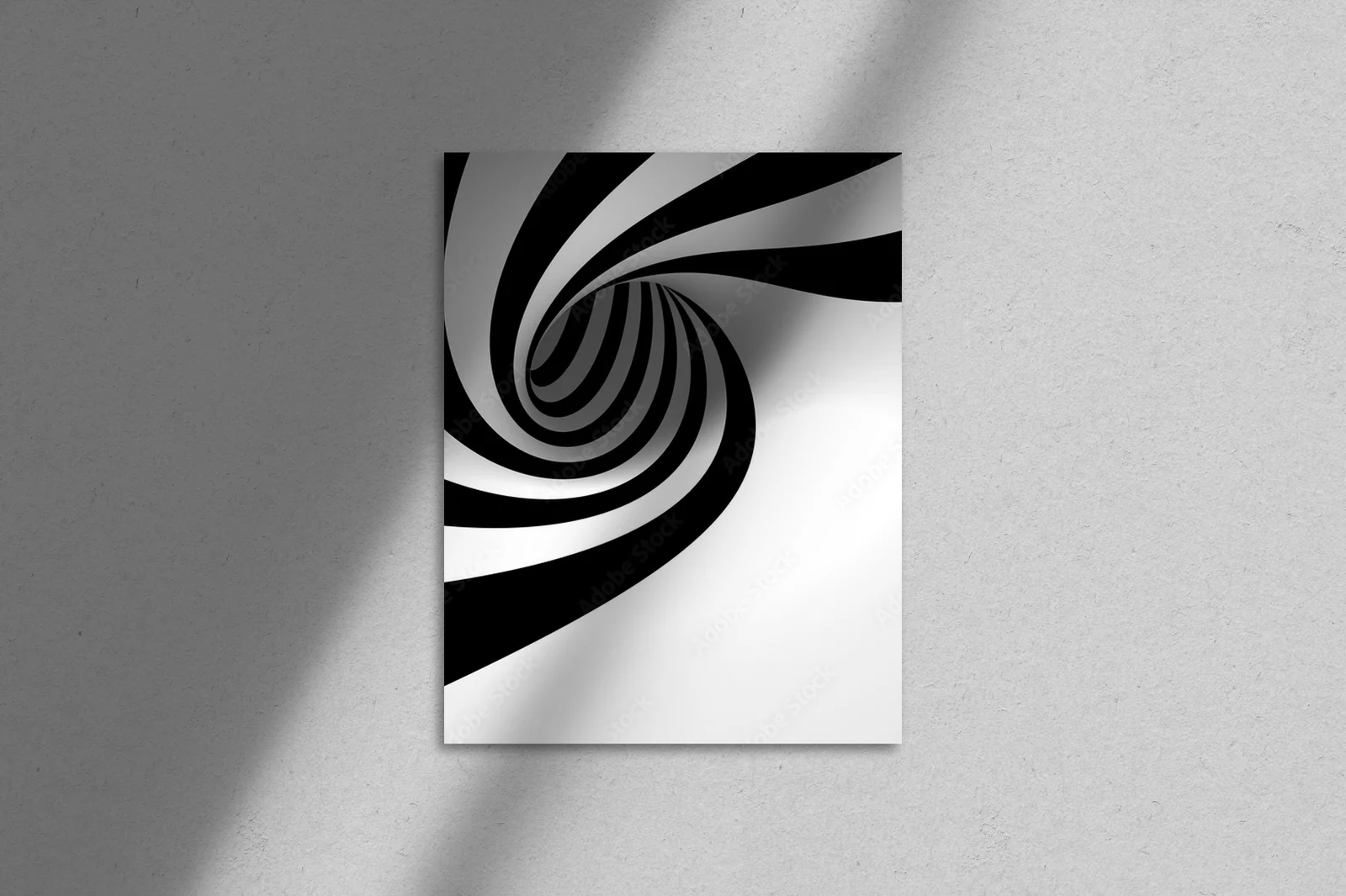 Elegancka spiralna aranżacja w czerni i bieli