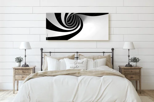 Elegancka spiralna aranżacja w czerni i bieli
