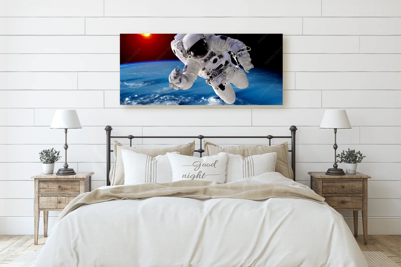 Kosmicznie fascynująca kompozycja astronauty i meteorytu