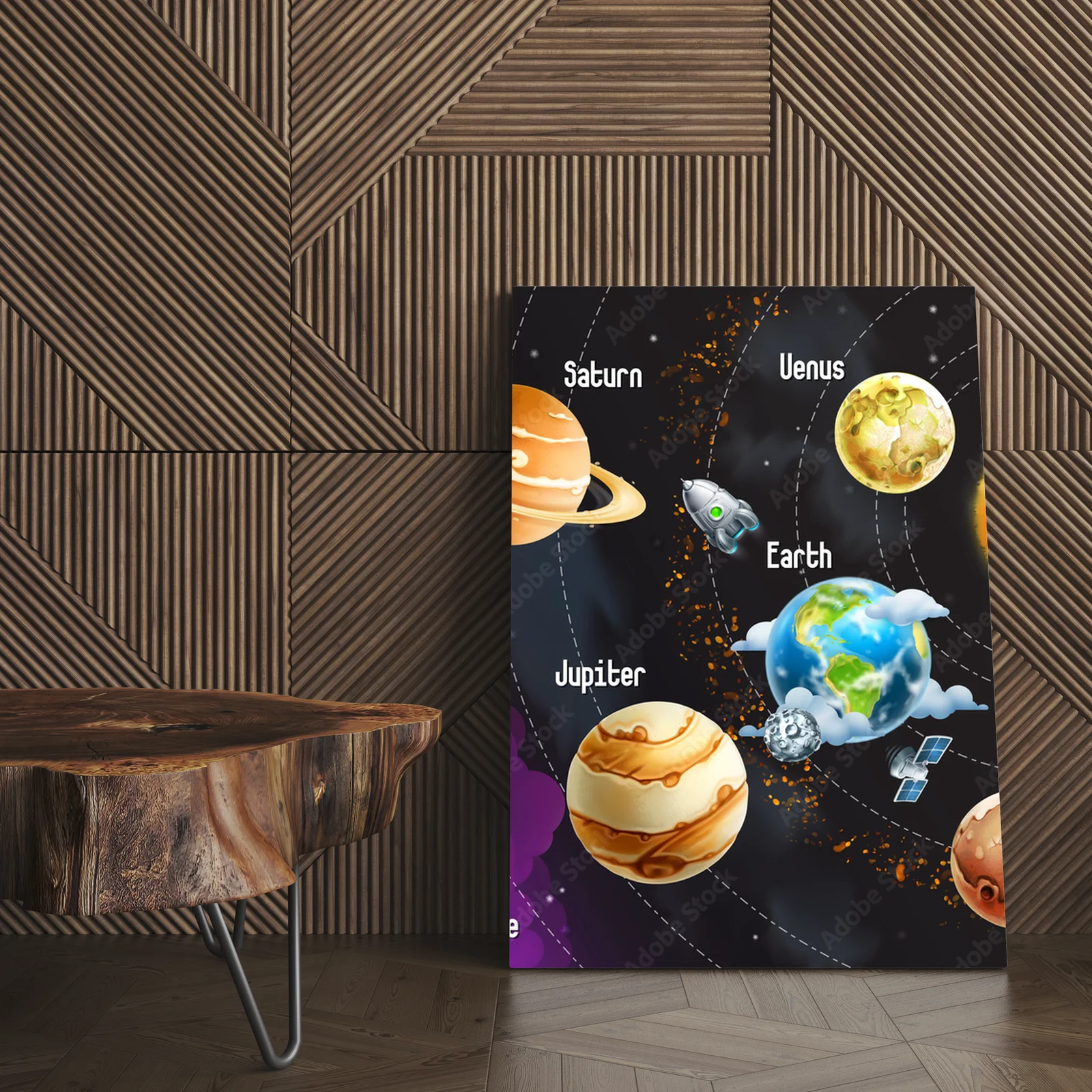 Słoneczny system planet w hipnotyzujących odcieniach