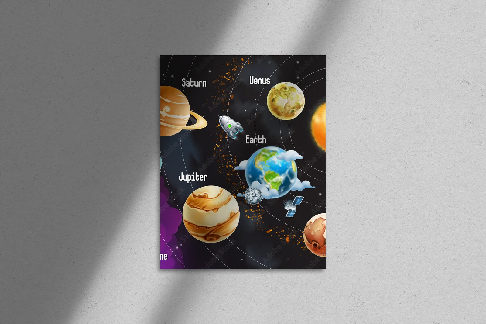 Słoneczny system planet w hipnotyzujących odcieniach