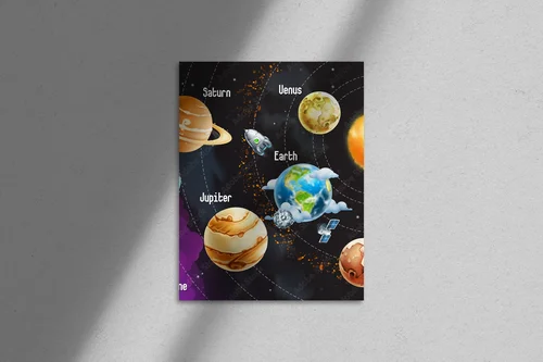 Słoneczny system planet w hipnotyzujących odcieniach