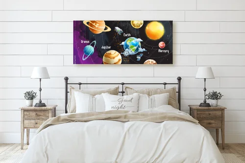 Słoneczny system planet w hipnotyzujących odcieniach