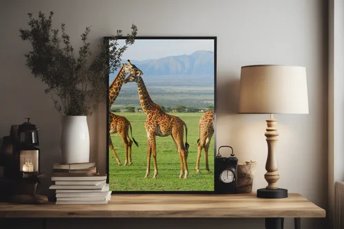 Giraffy w harmonii afrykańskiej sawanny