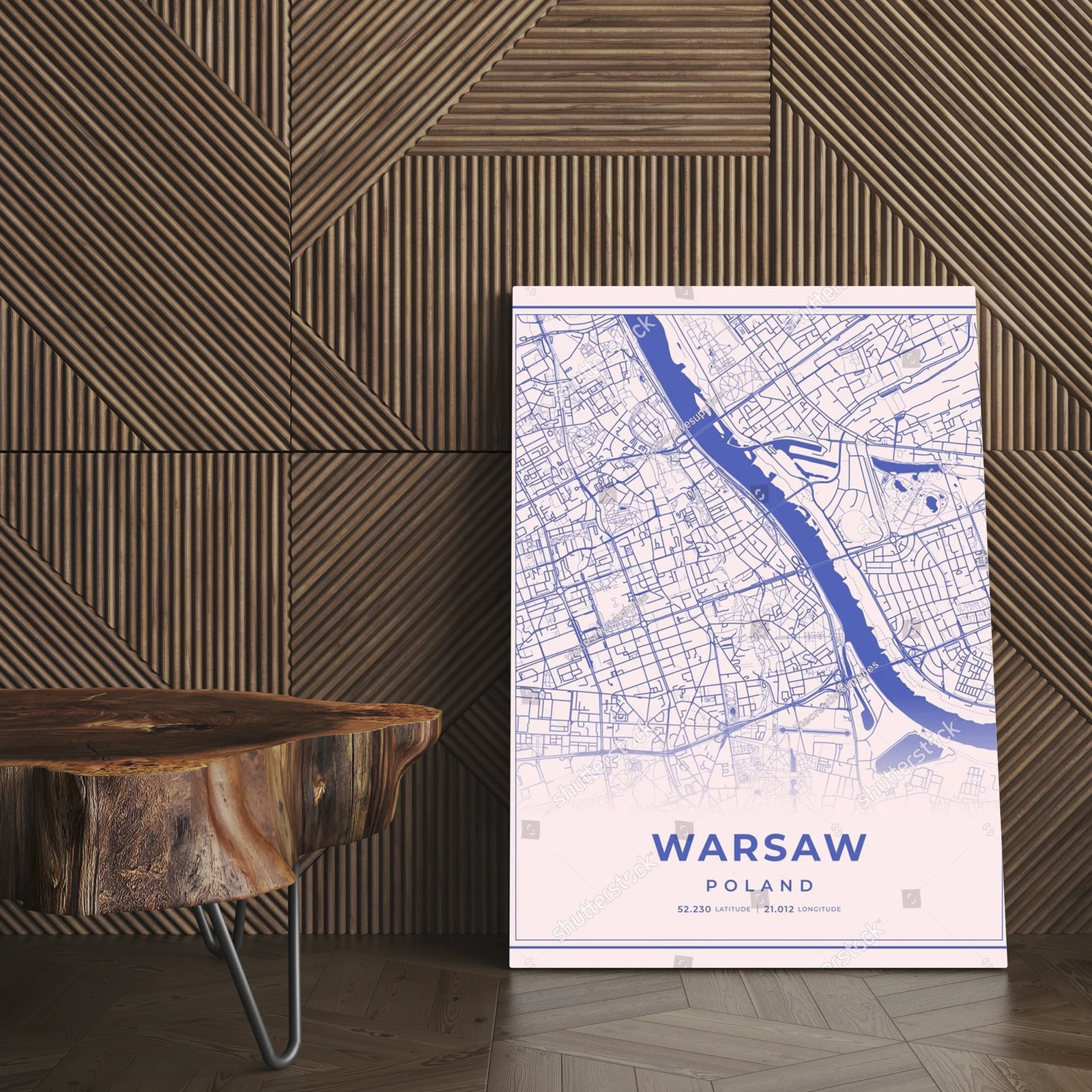 Warszawski mapa w pastelowych odcieniach