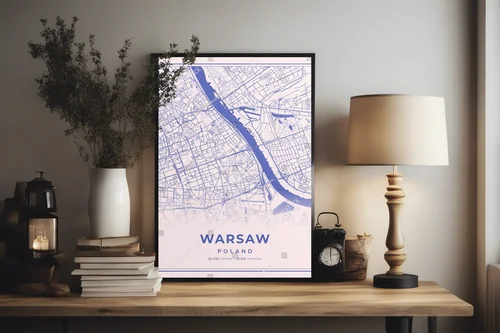 Warszawski mapa w pastelowych odcieniach