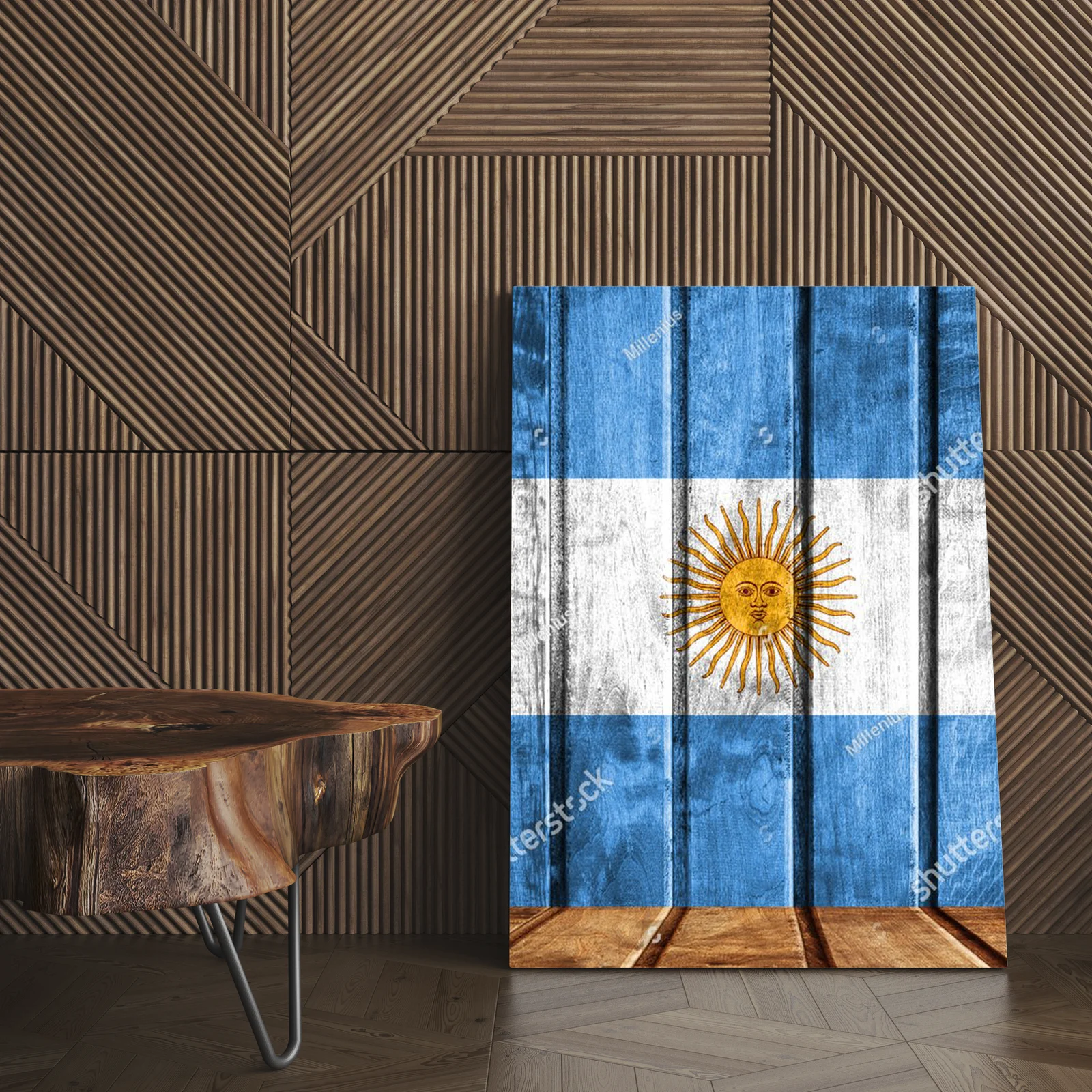 Argentyńska bandera na rustykalnym tle