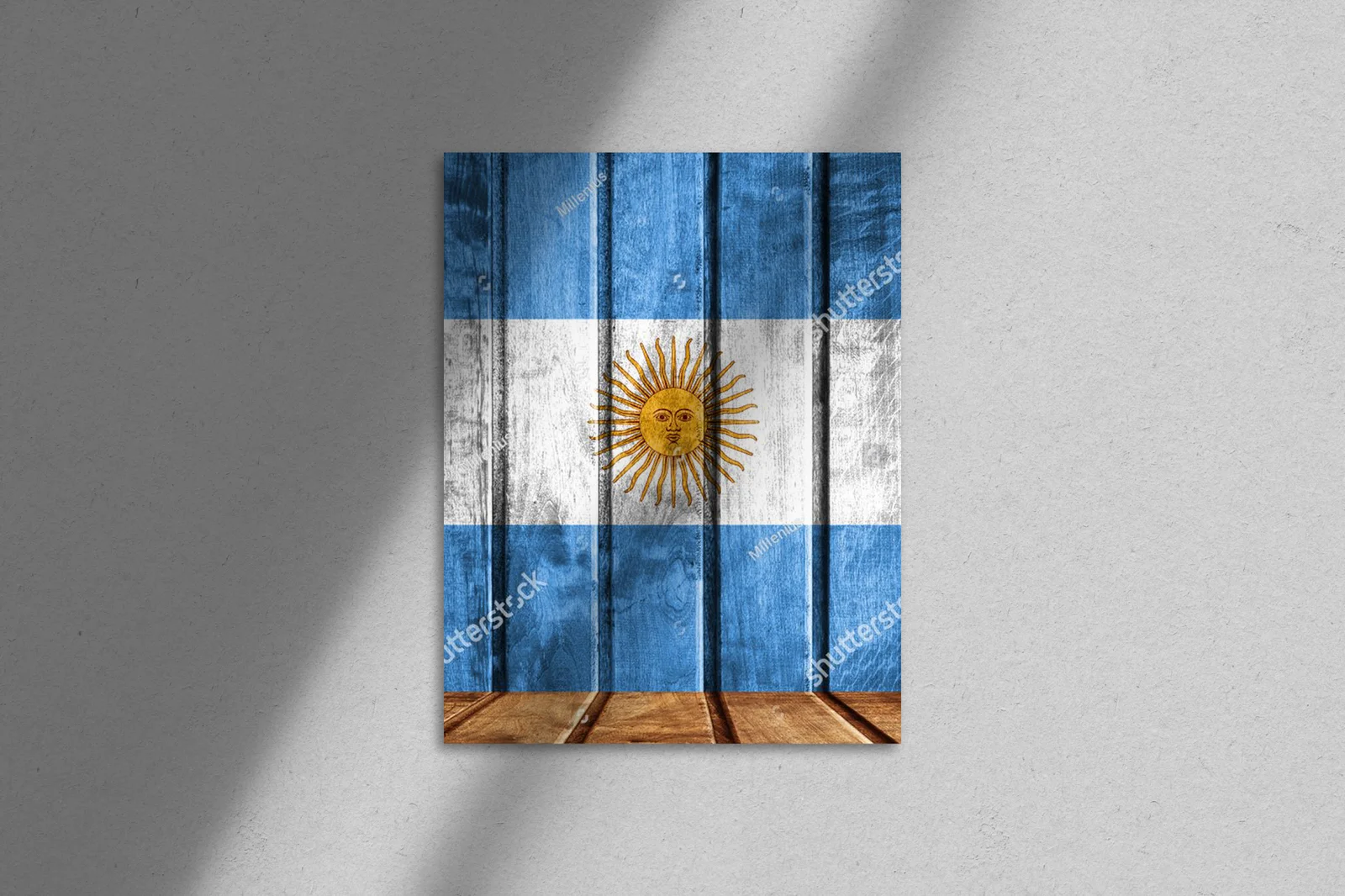 Argentyńska bandera na rustykalnym tle