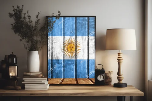 Argentyńska bandera na rustykalnym tle
