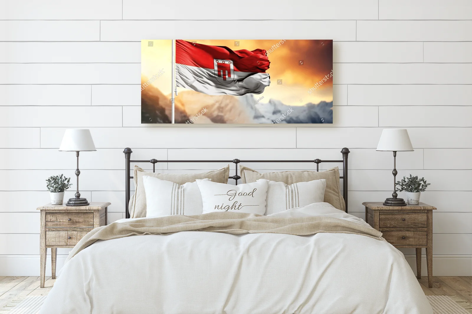 Flaga Vorarlbergu w letnim krajobrazie