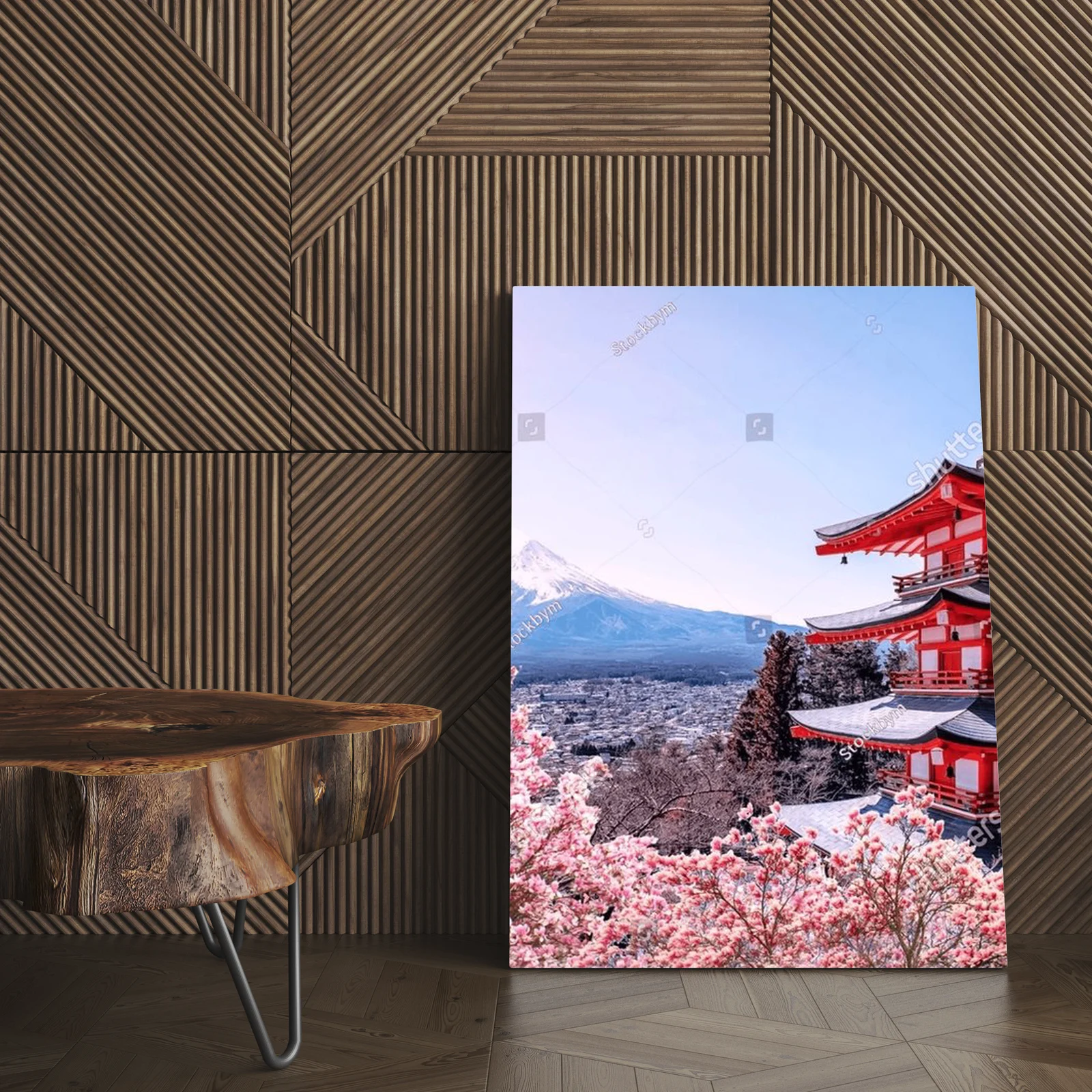 Urok Sakura nad Chureito z Fuji w tle