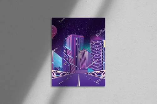 Futurystyczne miasto w neonowych barwach