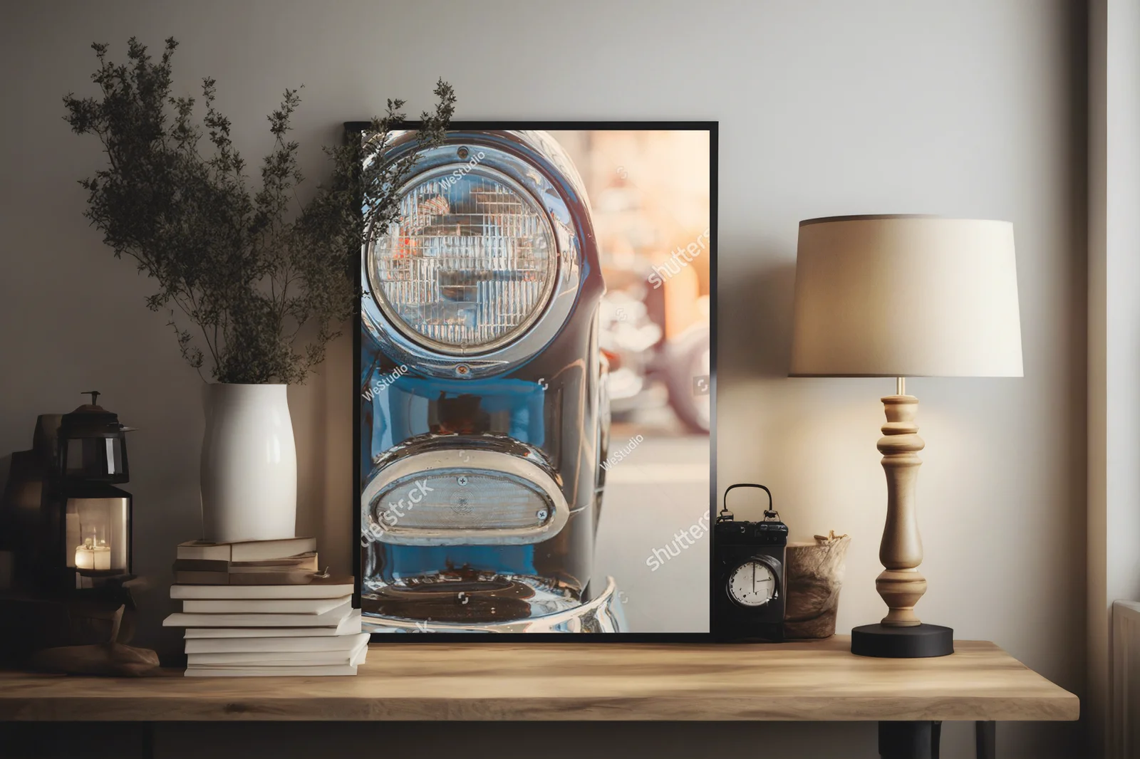 Retro lampa samochodowa w eleganckich odcieniach