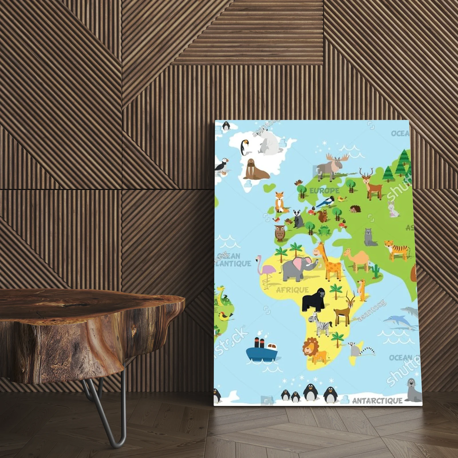 Urocza mapa świata w pastelowych barwach