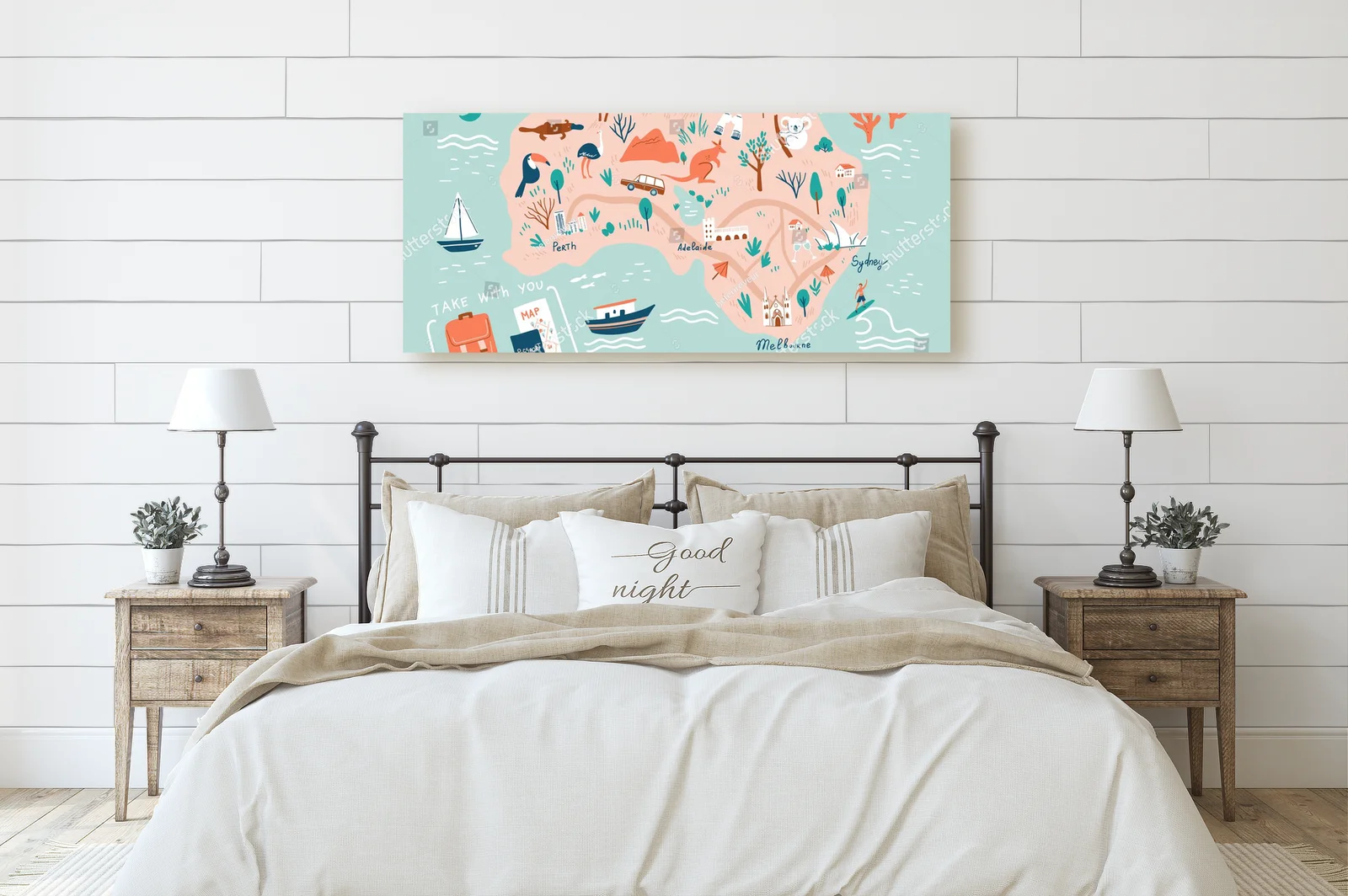 Szalona mapa Australii w pastelowych barwach