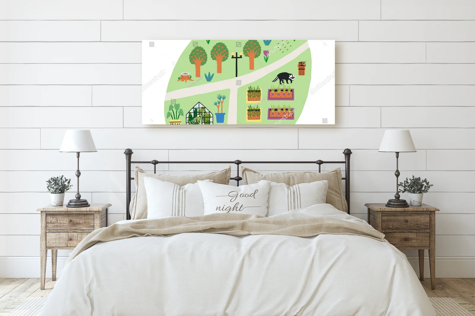 Mini mapa naturalnych ogrodów w pastelowych tonacjach