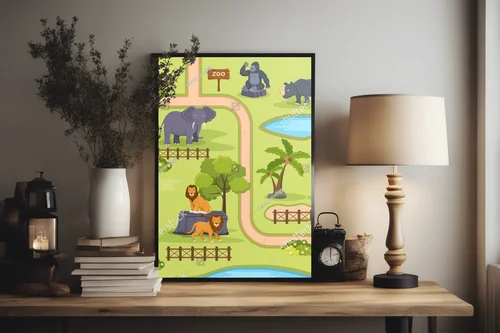 Kolorowa eksploracja w zoo w radosnych barwach