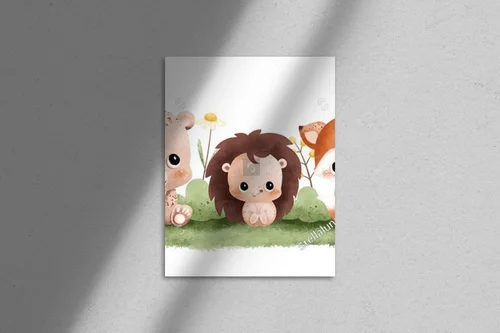 Urokliwe ilustracje małych zwierząt w akwarelowej stylistyce
