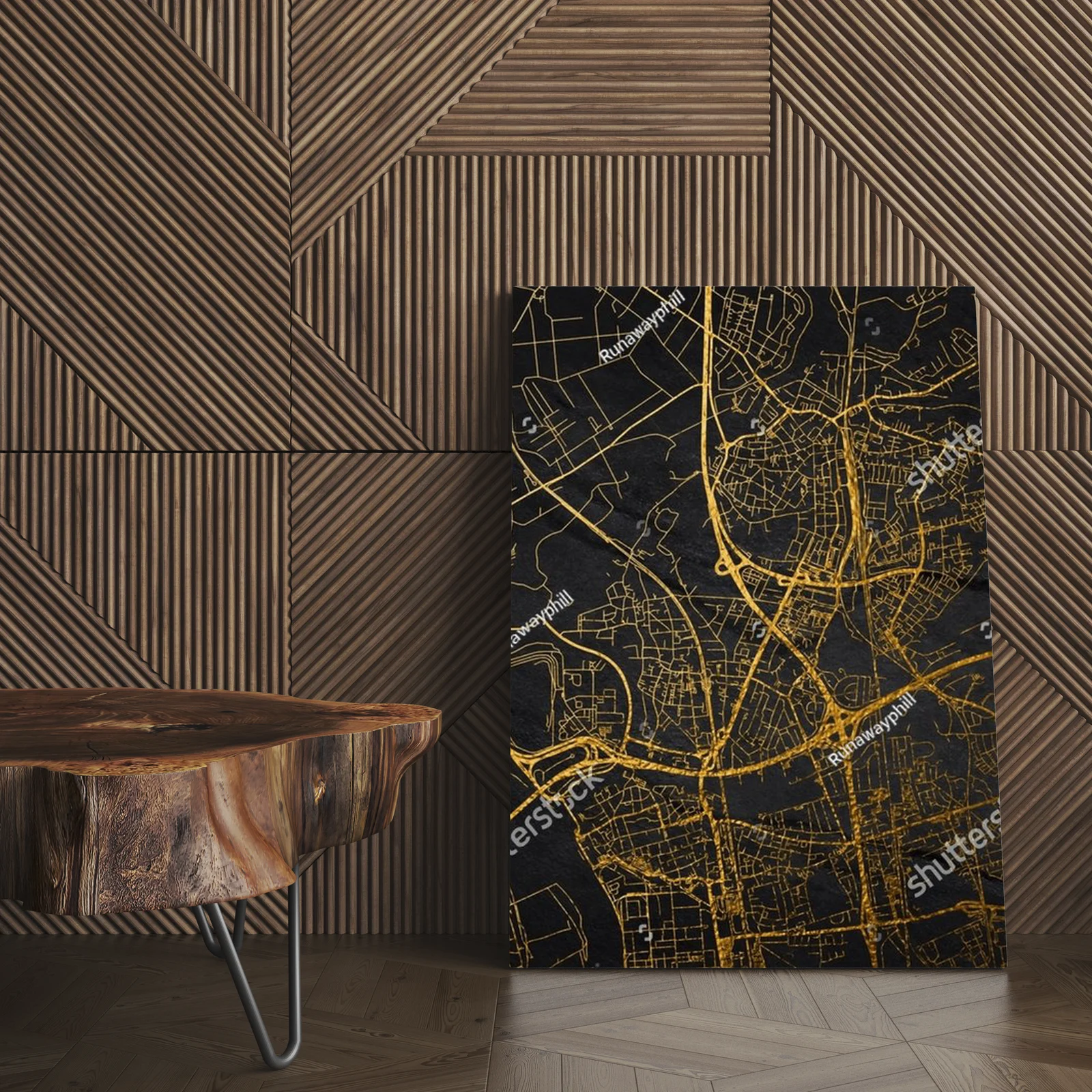 Złota mapa Leverkusen w eleganckim stylu