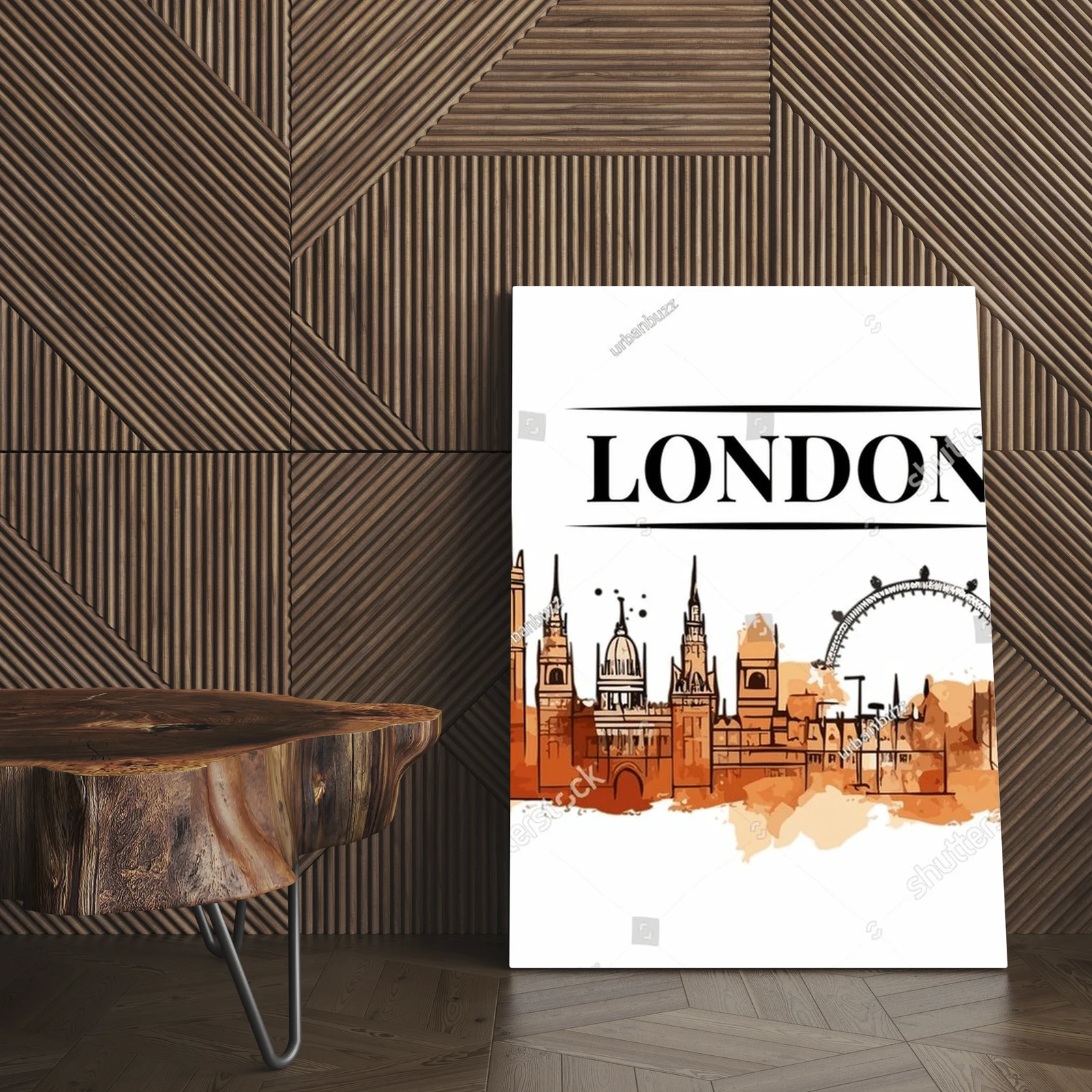 Panoramiczny widok Londynu w akwarelowych barwach