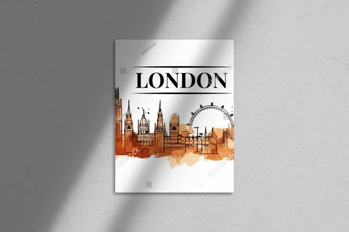 Panoramiczny widok Londynu w akwarelowych barwach