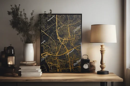 Złota mapa Leverkusen w eleganckim stylu
