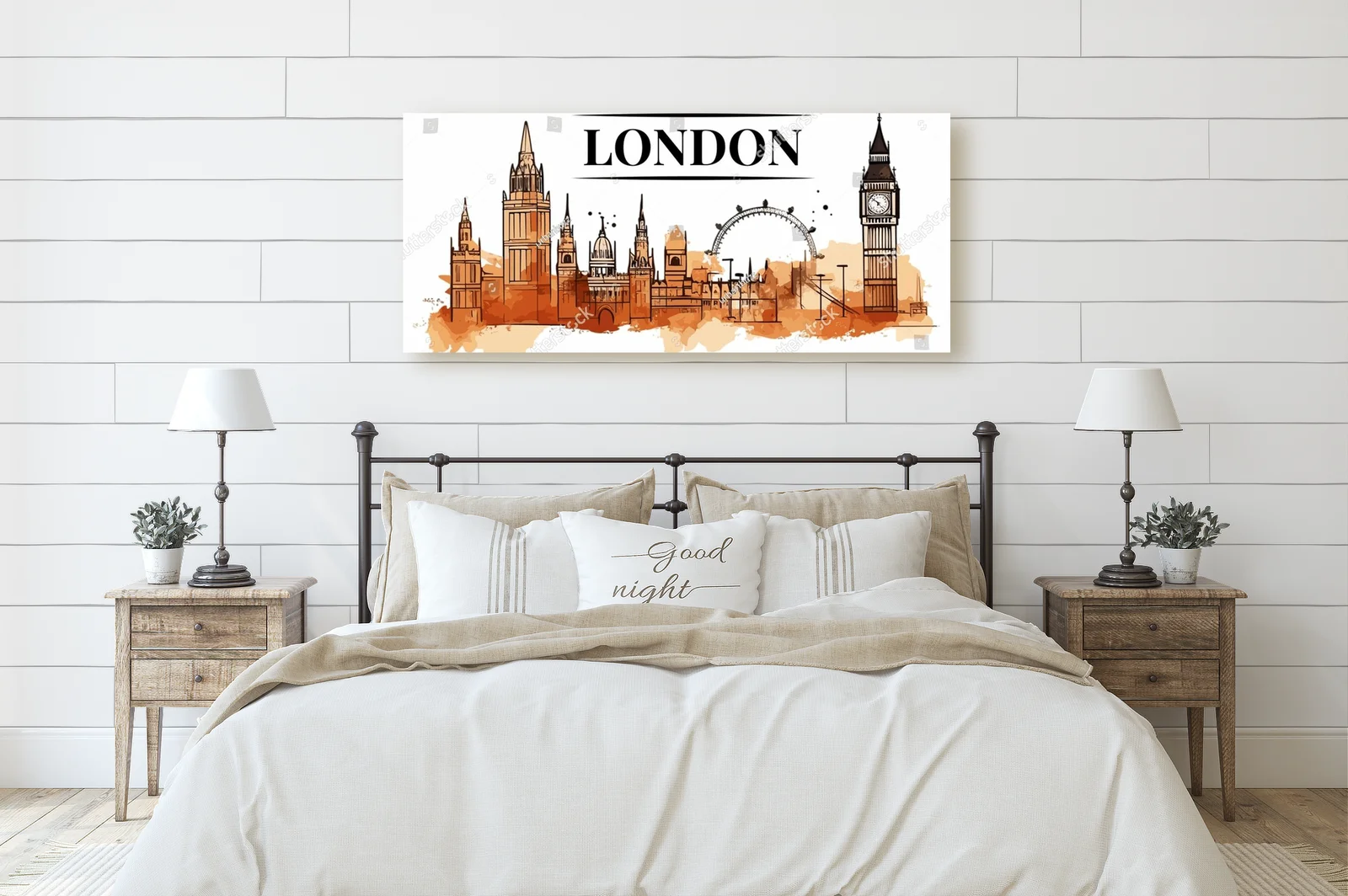 Panoramiczny widok Londynu w akwarelowych barwach
