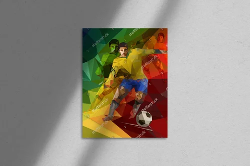 Abstrakcyjne geometryczne kształty w piłkarskiej palecie