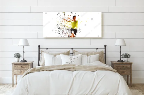 Dynamiczny tenisista w minimalistycznym stylu