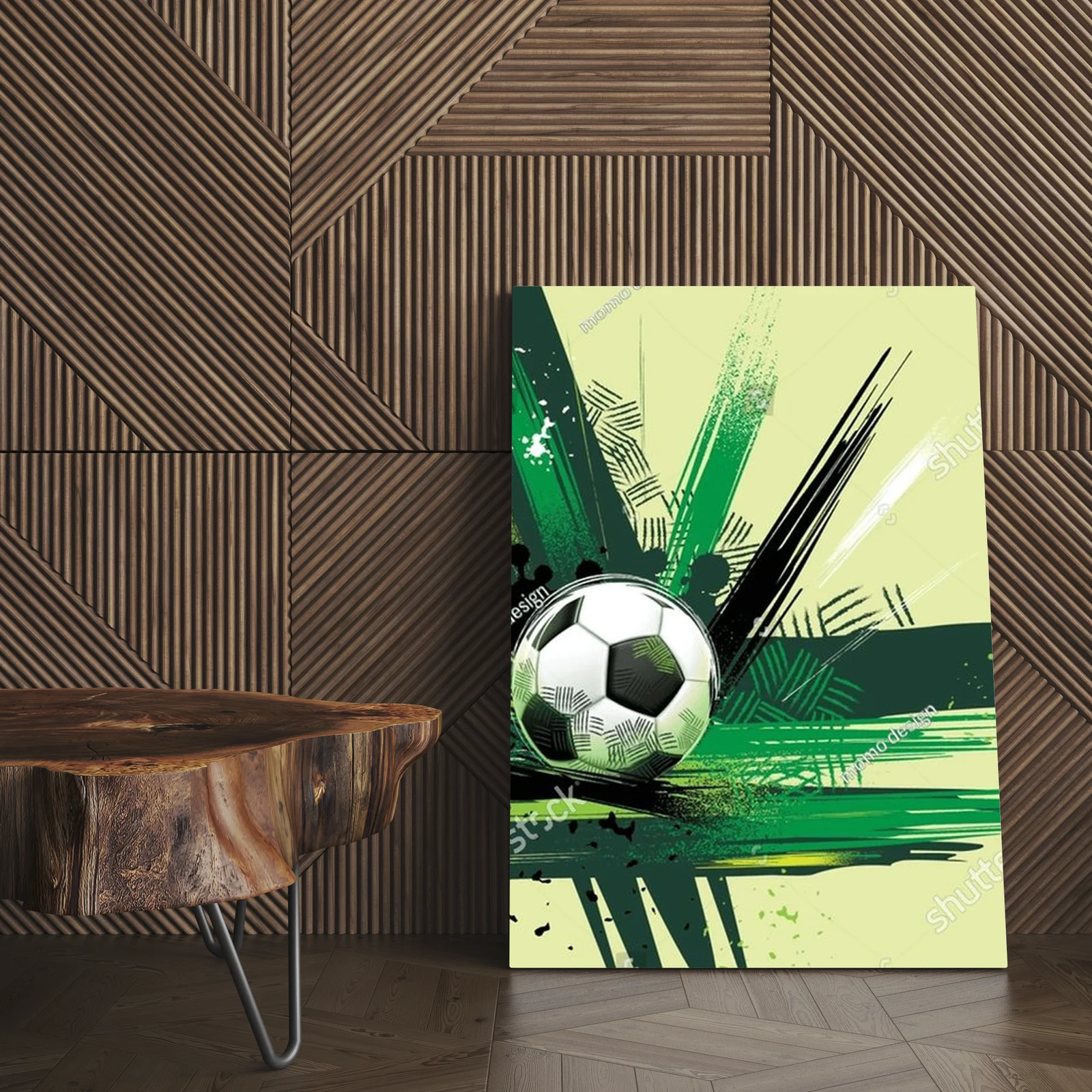 Energetyczna kompozycja futbolowa w zieleni