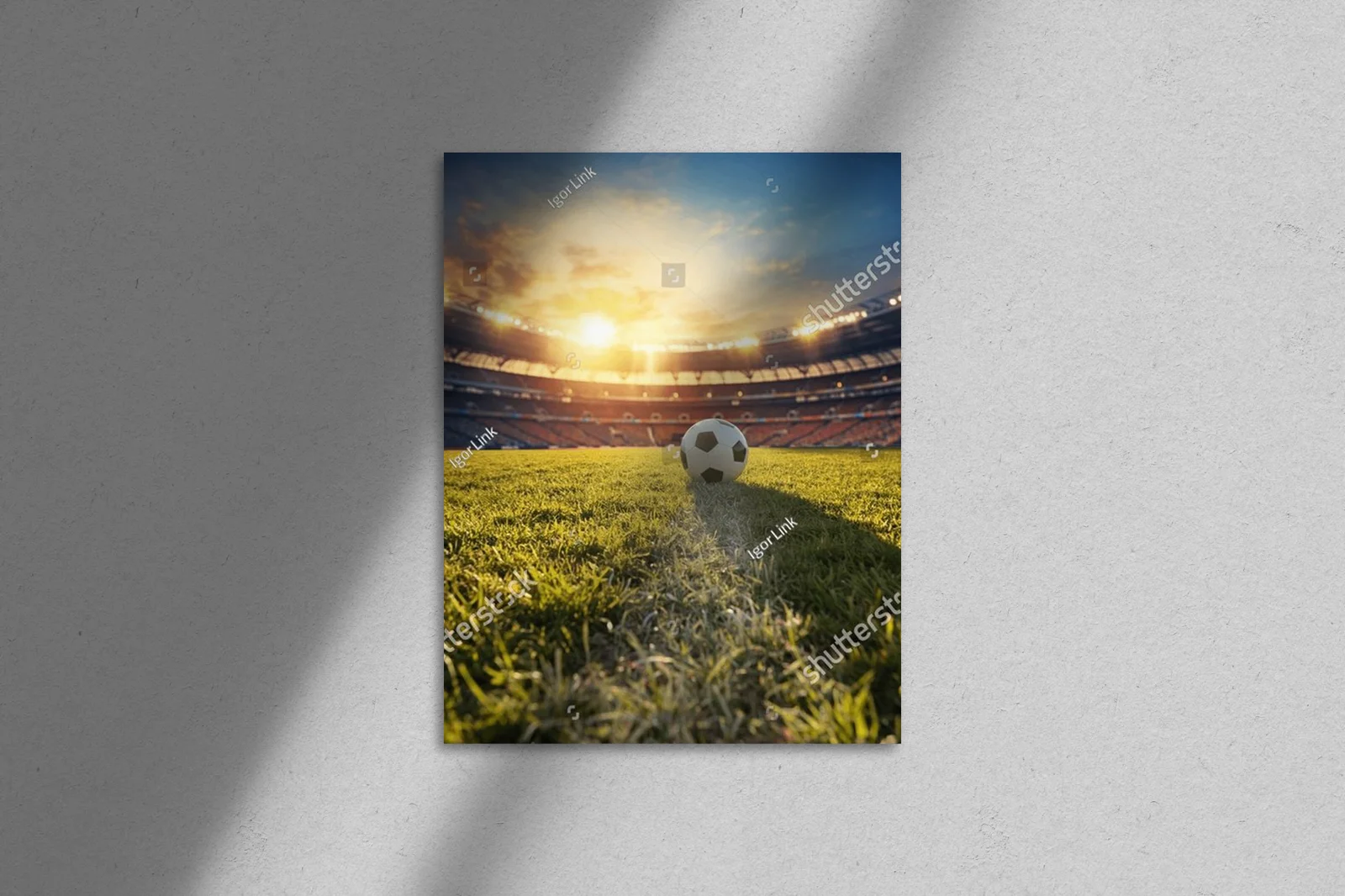 Piłkarska pasja na tle rozświetlonego stadionu