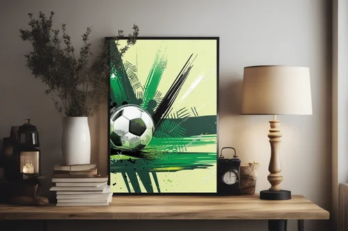 Energetyczna kompozycja futbolowa w zieleni
