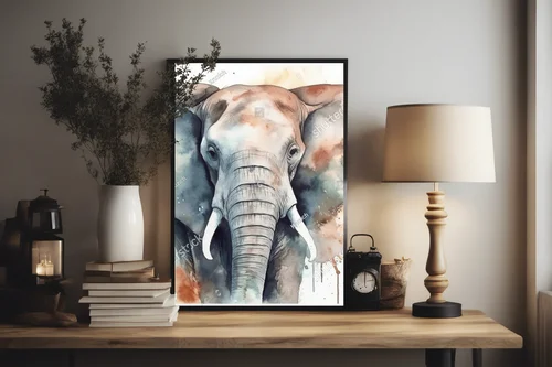 Kolorowe ilustracje słoni w akwarelowym stylu